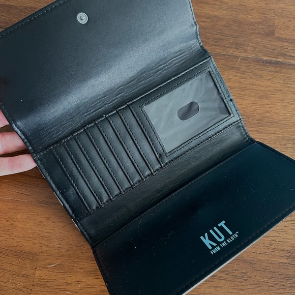 KUT from the Kloth Black & White Vegan Leather Wallet - Picture 2 of 6